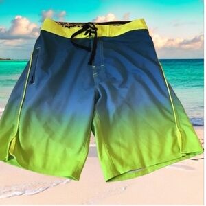 Us Apparel ocean stretch 32 board shorts blue green bright nice on board…